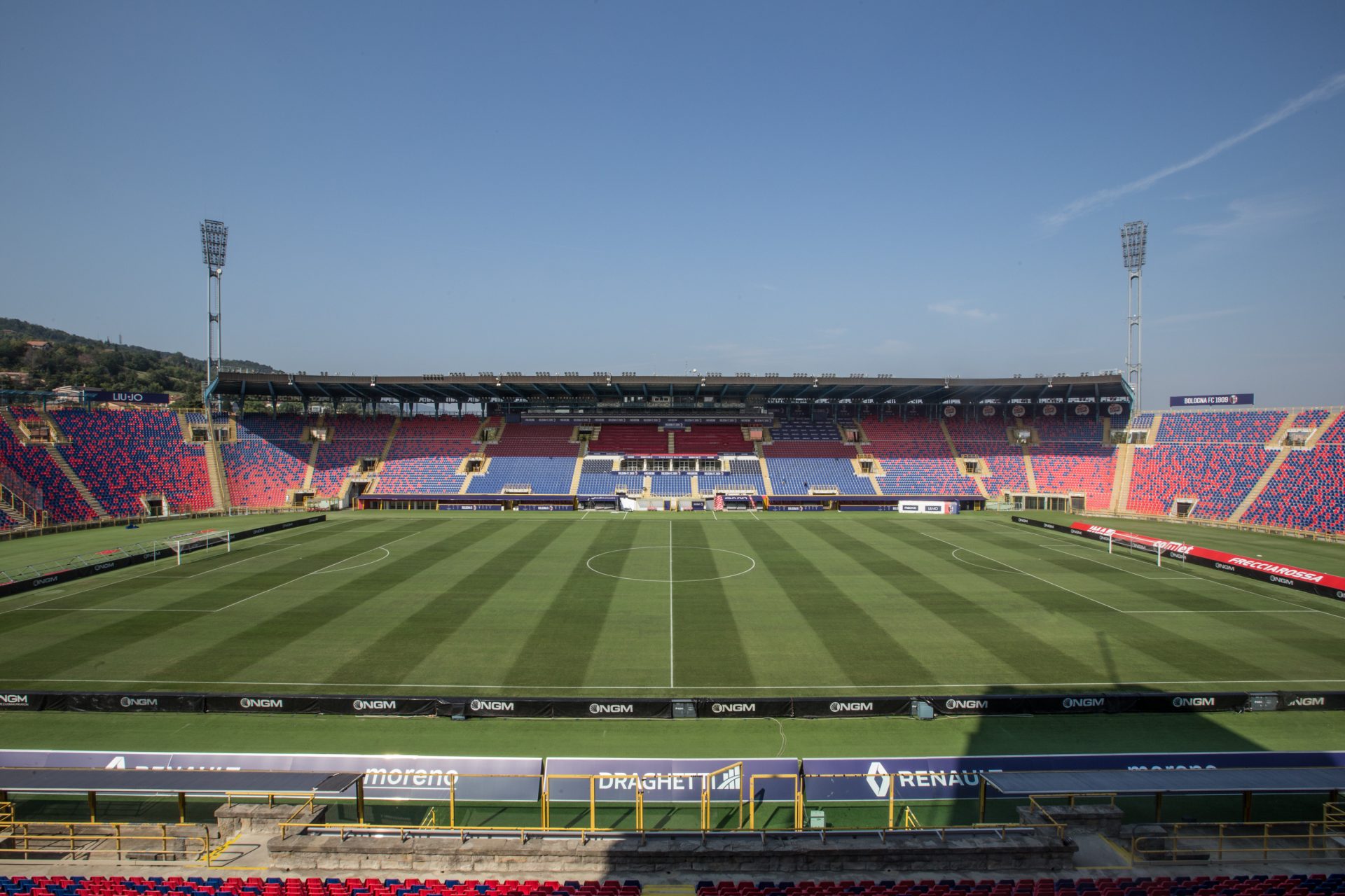 All ready at the Stadio Dall’Ara for the cup opener Sunday BolognaFC