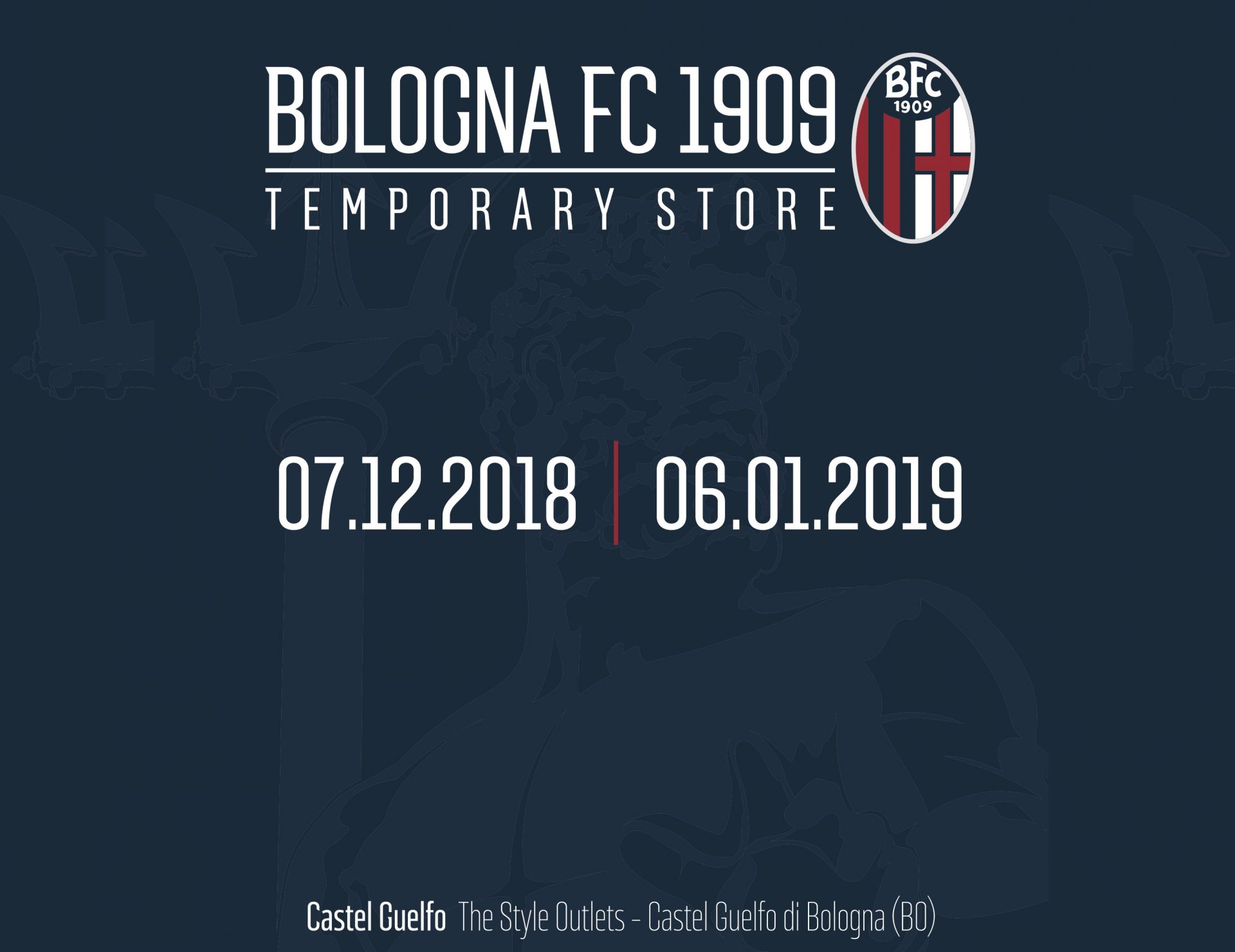 Dal 7/12 Bologna Fc 1909 Temporary Store al Castel Guelfo The Style Outlets Bolognafc