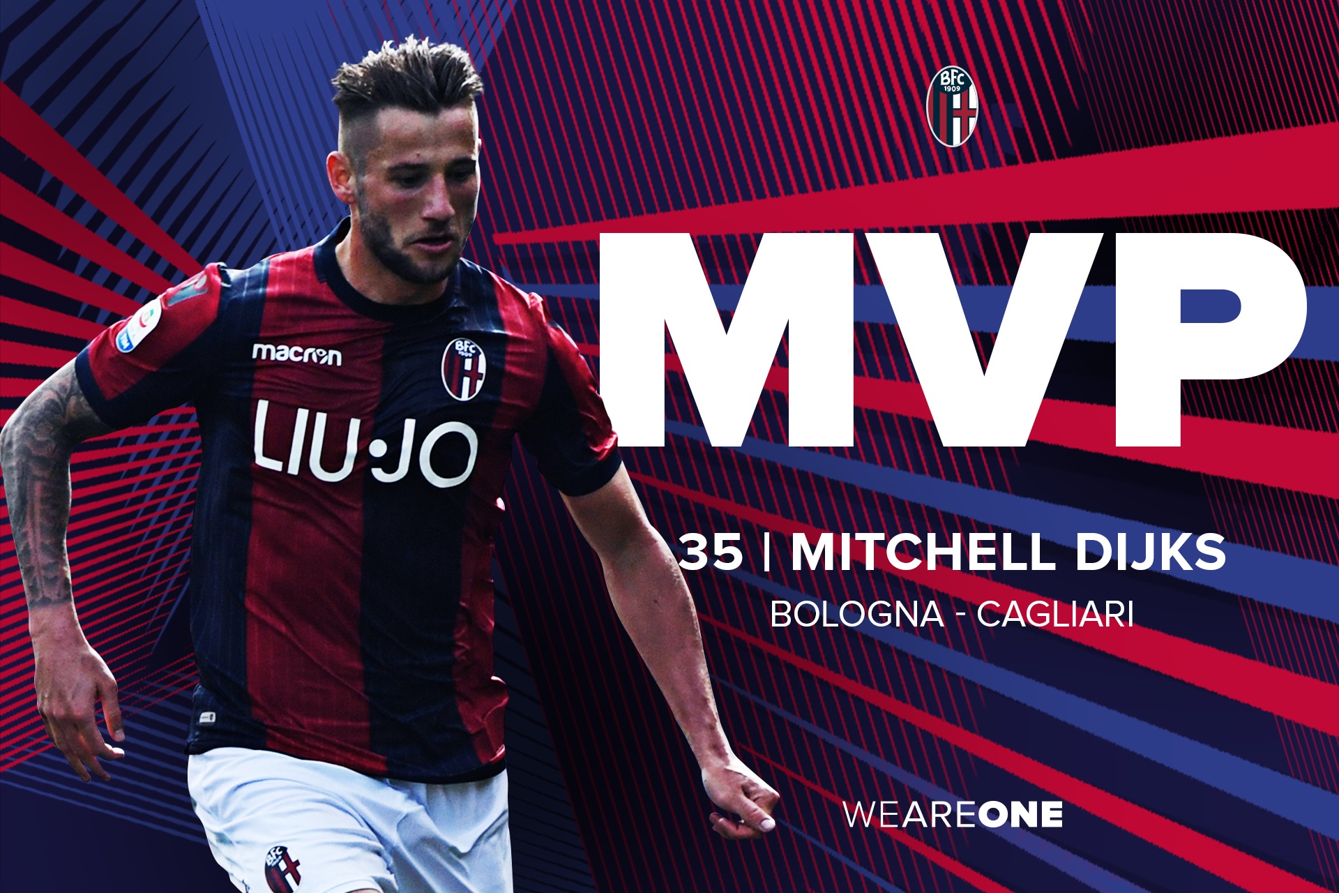 Dijks MVP from BFCCagliari BolognaFC