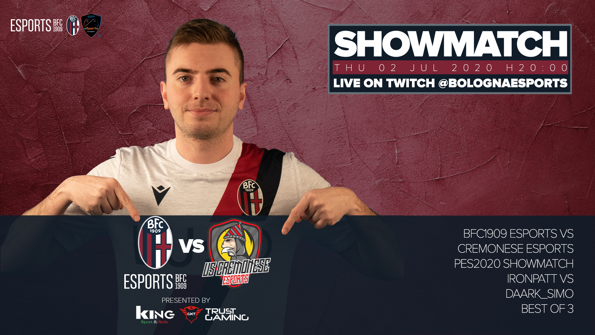 Bologna Vs Cremonese su eFootball PES2020 Bolognafc